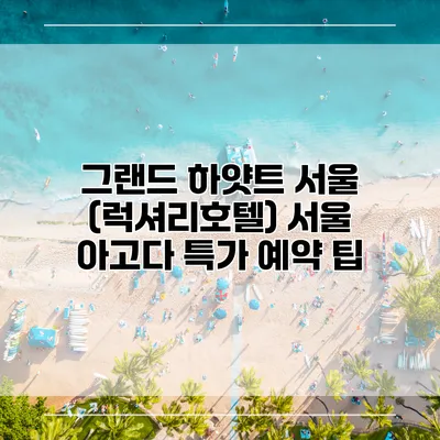 그랜드 하얏트 서울 (럭셔리호텔) 서울 아고다 특가 예약 팁