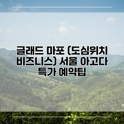 글래드 마포 (도심위치 비즈니스) 서울 아고다 특가 예약팁