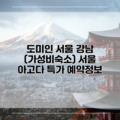 도미인 서울 강남 (가성비숙소) 서울 아고다 특가 예약정보