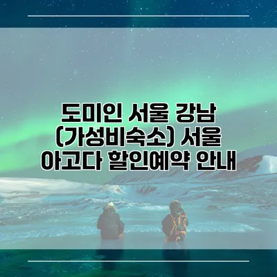 도미인 서울 강남 (가성비숙소) 서울 아고다 할인예약 안내