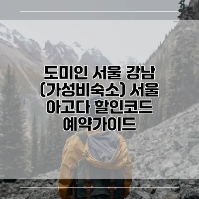 도미인 서울 강남 (가성비숙소) 서울 아고다 할인코드 예약가이드