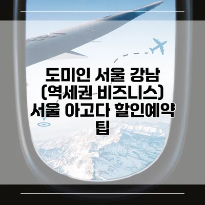 도미인 서울 강남 (역세권 비즈니스) 서울 아고다 할인예약 팁