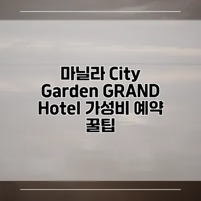 마닐라 City Garden GRAND Hotel 가성비 예약 꿀팁