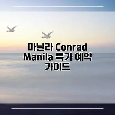 마닐라 Conrad Manila 특가 예약 가이드