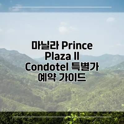 마닐라 Prince Plaza II Condotel 특별가 예약 가이드