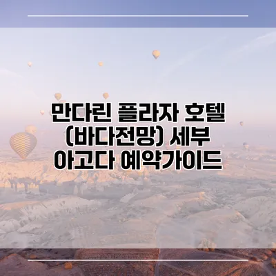 만다린 플라자 호텔 (바다전망) 세부 아고다 예약가이드