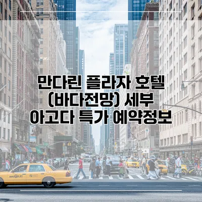 만다린 플라자 호텔 (바다전망) 세부 아고다 특가 예약정보