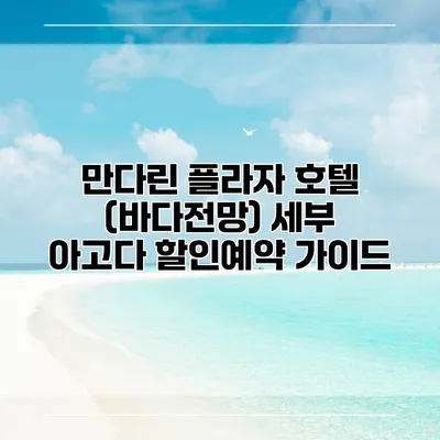 만다린 플라자 호텔 (바다전망) 세부 아고다 할인예약 가이드