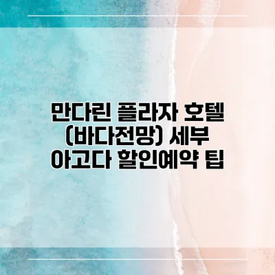만다린 플라자 호텔 (바다전망) 세부 아고다 할인예약 팁
