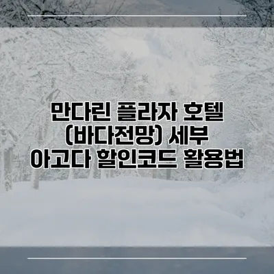 만다린 플라자 호텔 (바다전망) 세부 아고다 할인코드 활용법