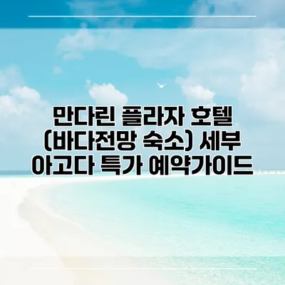 만다린 플라자 호텔 (바다전망 숙소) 세부 아고다 특가 예약가이드
