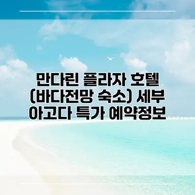 만다린 플라자 호텔 (바다전망 숙소) 세부 아고다 특가 예약정보