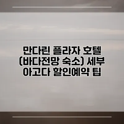 만다린 플라자 호텔 (바다전망 숙소) 세부 아고다 할인예약 팁
