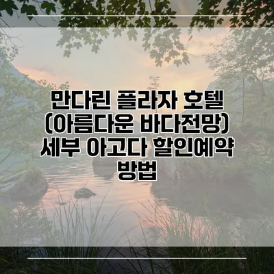 만다린 플라자 호텔 (아름다운 바다전망) 세부 아고다 할인예약 방법