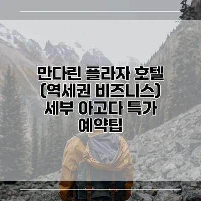 만다린 플라자 호텔 (역세권 비즈니스) 세부 아고다 특가 예약팁