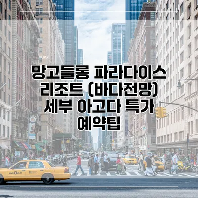 망고들롱 파라다이스 리조트 (바다전망) 세부 아고다 특가 예약팁