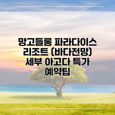 망고들롱 파라다이스 리조트 (바다전망) 세부 아고다 특가 예약팁
