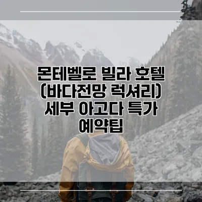 몬테벨로 빌라 호텔 (바다전망 럭셔리) 세부 아고다 특가 예약팁