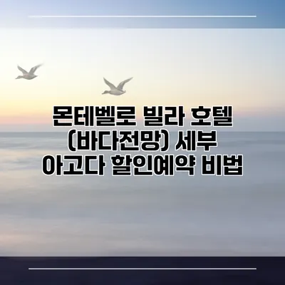 몬테벨로 빌라 호텔 (바다전망) 세부 아고다 할인예약 비법