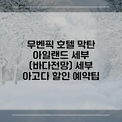 무벤픽 호텔 막탄 아일랜드 세부 (바다전망) 세부 아고다 할인 예약팁