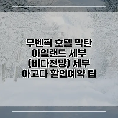 무벤픽 호텔 막탄 아일랜드 세부 (바다전망) 세부 아고다 할인예약 팁