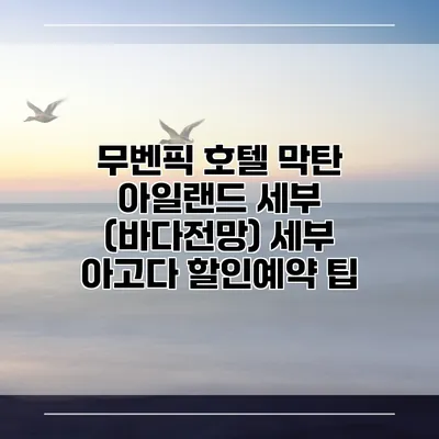 무벤픽 호텔 막탄 아일랜드 세부 (바다전망) 세부 아고다 할인예약 팁