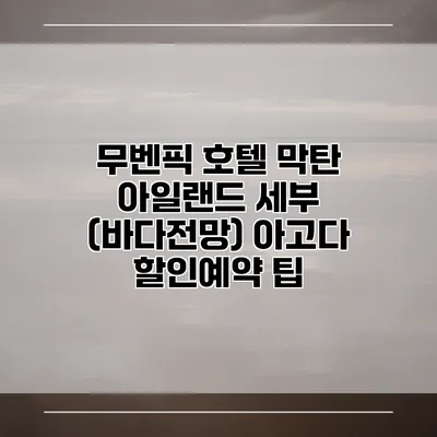 무벤픽 호텔 막탄 아일랜드 세부 (바다전망) 아고다 할인예약 팁
