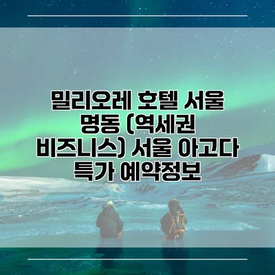 밀리오레 호텔 서울 명동 (역세권 비즈니스) 서울 아고다 특가 예약정보