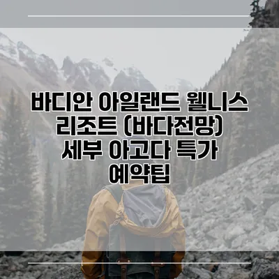 바디안 아일랜드 웰니스 리조트 (바다전망) 세부 아고다 특가 예약팁