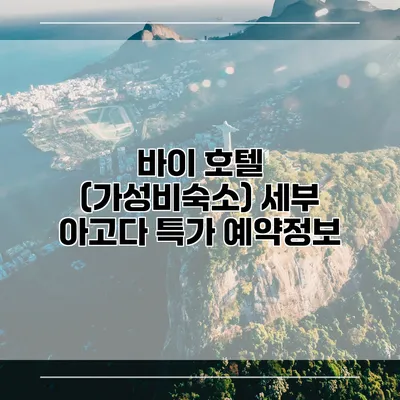 바이 호텔 (가성비숙소) 세부 아고다 특가 예약정보