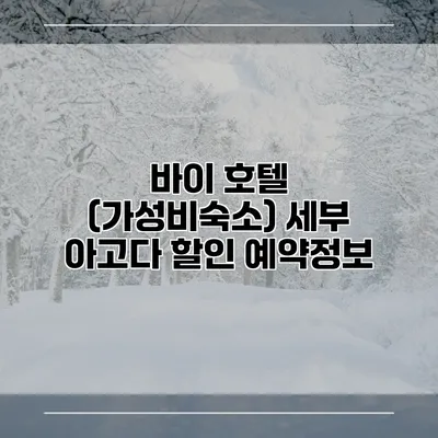 바이 호텔 (가성비숙소) 세부 아고다 할인 예약정보