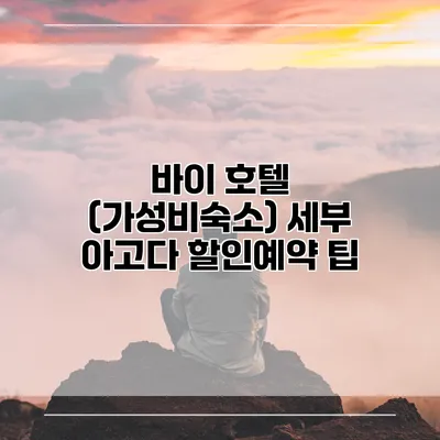 바이 호텔 (가성비숙소) 세부 아고다 할인예약 팁