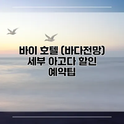 바이 호텔 (바다전망) 세부 아고다 할인 예약팁