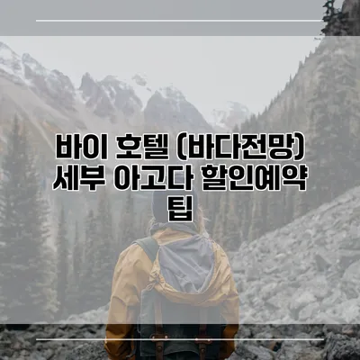 바이 호텔 (바다전망) 세부 아고다 할인예약 팁