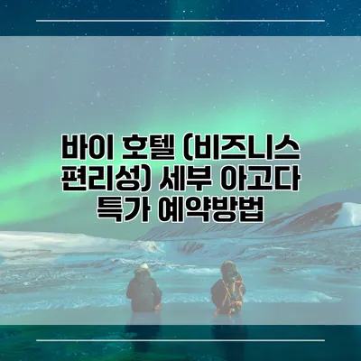 바이 호텔 (비즈니스 편리성) 세부 아고다 특가 예약방법
