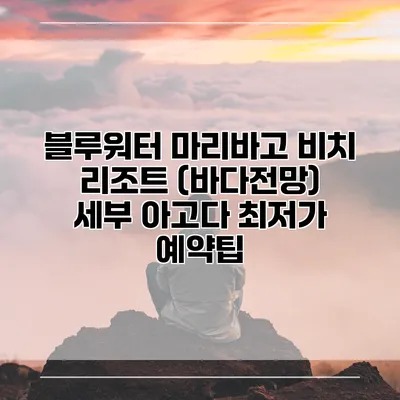 블루워터 마리바고 비치 리조트 (바다전망) 세부 아고다 최저가 예약팁