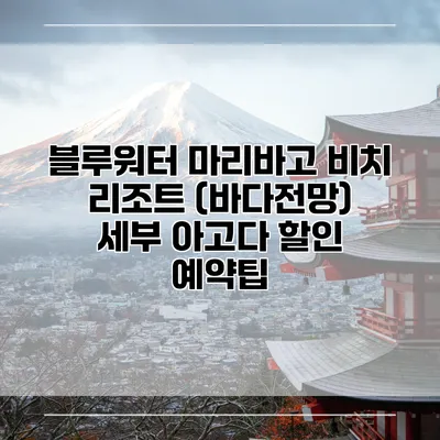 블루워터 마리바고 비치 리조트 (바다전망) 세부 아고다 할인 예약팁