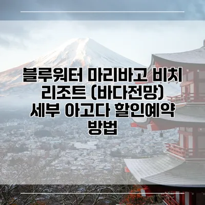 블루워터 마리바고 비치 리조트 (바다전망) 세부 아고다 할인예약 방법