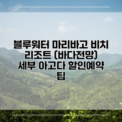 블루워터 마리바고 비치 리조트 (바다전망) 세부 아고다 할인예약 팁