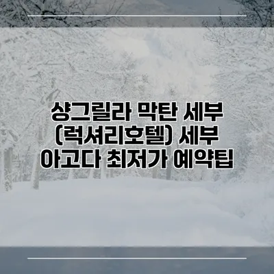 샹그릴라 막탄 세부 (럭셔리호텔) 세부 아고다 최저가 예약팁