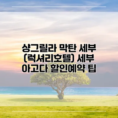 샹그릴라 막탄 세부 (럭셔리호텔) 세부 아고다 할인예약 팁