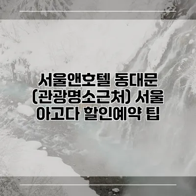 서울앤호텔 동대문 (관광명소근처) 서울 아고다 할인예약 팁