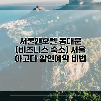 서울앤호텔 동대문 (비즈니스 숙소) 서울 아고다 할인예약 비법