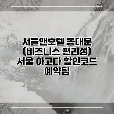 서울앤호텔 동대문 (비즈니스 편리성) 서울 아고다 할인코드 예약팁