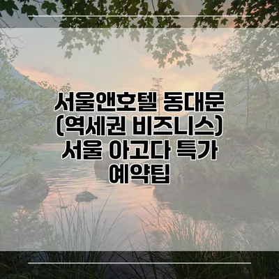 서울앤호텔 동대문 (역세권 비즈니스) 서울 아고다 특가 예약팁
