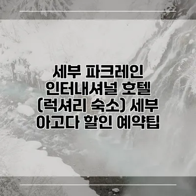 세부 파크레인 인터내셔널 호텔 (럭셔리 숙소) 세부 아고다 할인 예약팁