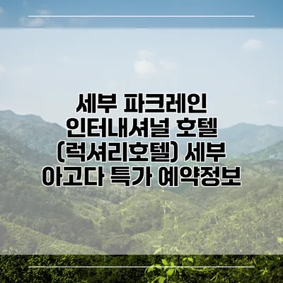 세부 파크레인 인터내셔널 호텔 (럭셔리호텔) 세부 아고다 특가 예약정보