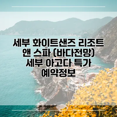 세부 화이트샌즈 리조트 앤 스파 (바다전망) 세부 아고다 특가 예약정보