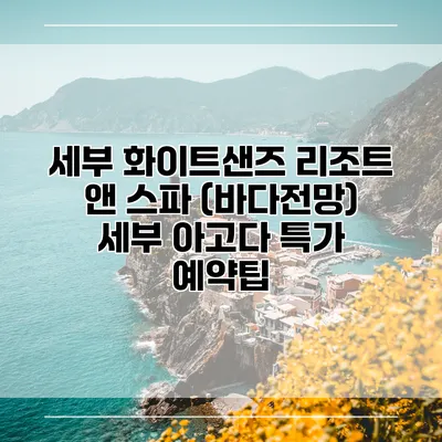 세부 화이트샌즈 리조트 앤 스파 (바다전망) 세부 아고다 특가 예약팁