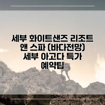 세부 화이트샌즈 리조트 앤 스파 (바다전망) 세부 아고다 특가 예약팁